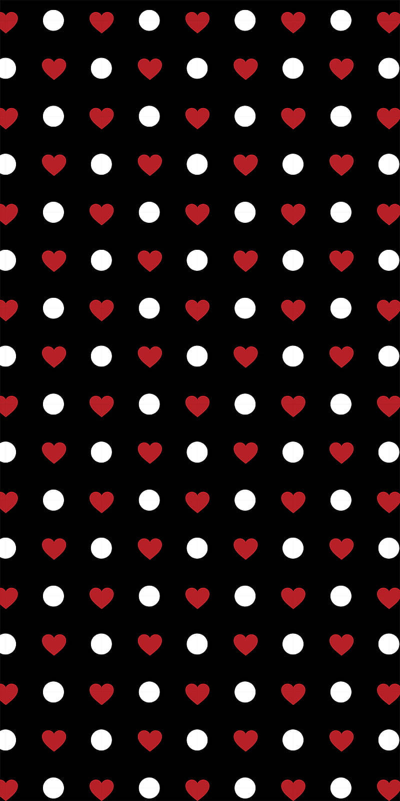Black Dot Iphone Red Hearts Wallpaper
