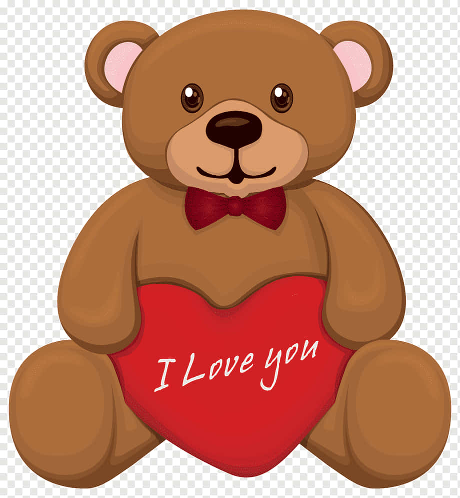 Teddy Bear Holding Cute Valentines Day Heart Wallpaper
