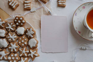 Christmas Cookies With Tea Wallpaper