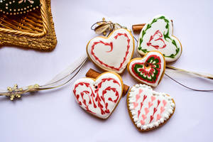 Heart Christmas Cookies Wallpaper