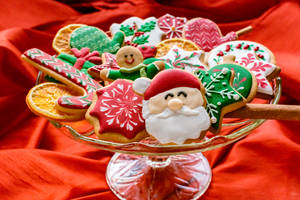 Santa Claus Christmas Cookies Wallpaper